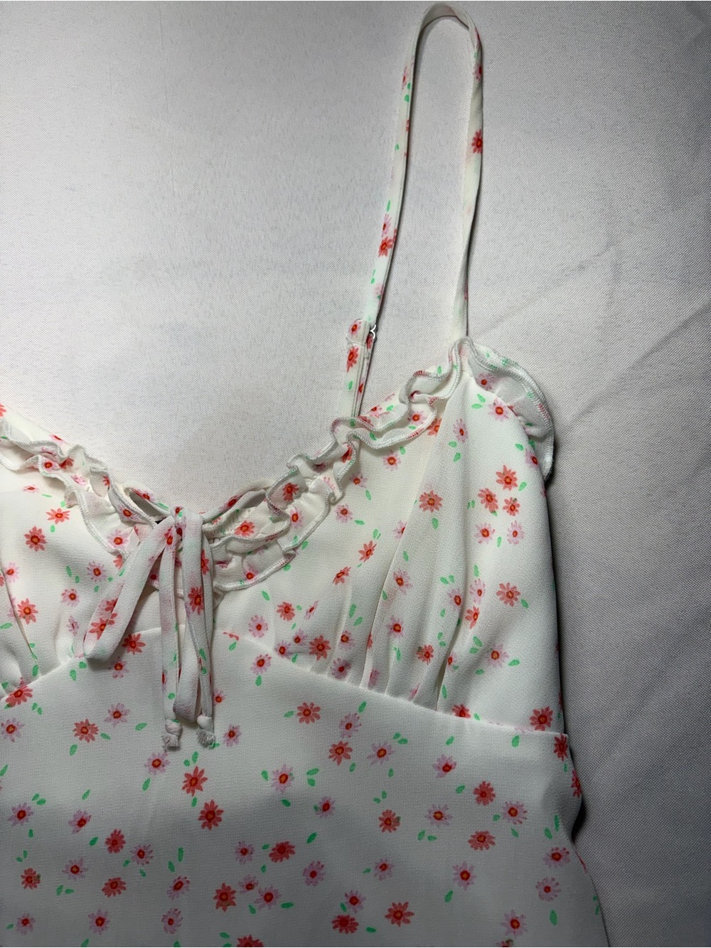 wild fable White Floral Slip Dress with Pink & Green Accents - Picture 2 of 9